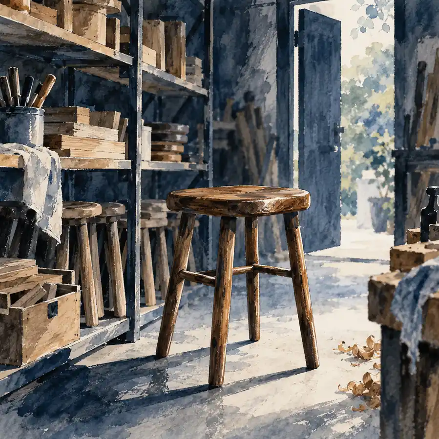 Illustration of established small businesses equipment and workspace